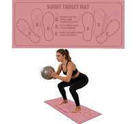Exercise Mat Perfect For Squats,Squat Support Pad With Foot Placement Guide,Squat Target Mats,Platform for Proper Stance in Deadlifts & Squats,Portable SquatGuide Mat,For Home Gym (Pink)