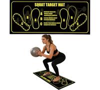 Exercise Mat Perfect For Squats,Squat Support Pad With Foot Placement Guide,Squat Target Mats,Platform for Proper Stance in Deadlifts & Squats,Portable SquatGuide Mat,For Home Gym (Black-2)