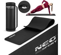 Exercise mat with holes, thick, 183 x 60 cm, Neo-Sport - 192000, black