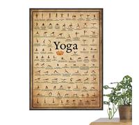 Exercise Poster - Yoga Pose Chart for Home Fitness Wall Display | Fitness Guide Sheet, Full Body Stretch Flow Routine Art, Professional Room Decor Visual Tracker for Practice - Techniksitzu