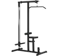 Exercise Pulldown Machine Power Tower with Adjustable Seat Cables HOMCOM