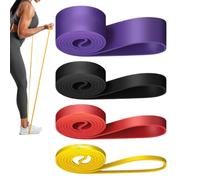 Exercise Resistance Bands | 4 Piece Yoga Stretch Bands | Pull Up Belt for Gym Home Office | For Professional Beginner Athletes
