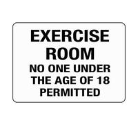 Exercise Room No One Under The Age of 18 Permitted Metal Warning Signs for Home Decor Safety Yard Sign Tin sign 8x12 inches