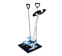 Exercise Stepping Machine Hydraulic Adjustable Height Fitness Stepper with Over 135KG Weight Capacity, Handlebars & Resistance Bands Mini Stepper Exerciser for Home Gym Full Body Workout