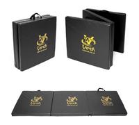 Exercise Tri Folding Yoga Mats Gymnastic Mat Foldable Gym Exercise Camping Crash Floor Mat (BLACK)