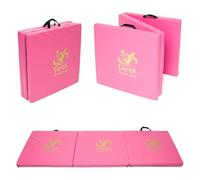 Exercise Tri Folding Yoga Mats Gymnastic Mat Foldable Gym Exercise Camping Crash Floor Mat (PINK)