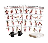 Exercise Wall Posters - Dumbbell Workout Chart, Coaching Poster for Fitness Progression, Visual Instructional Guide, Personal Training Piece with Clear Diagram Design, Workout Kit for Training