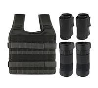 Exercise Weight Set, Max Loading 15kg/35kg Adjustable Vest Weight Exercise Weight Loading Cloth Strength Training with 6kg Leg Weight 5kg Arm Weight (Empty)