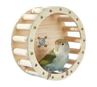 Exercise Wheel - Rotating Physical Activity Trainer, Enriching Playground Equipment, Handmade Wooden Fitness Structure | Active Learning Improvement For Small Parrots Aviary Habitat Entertainment