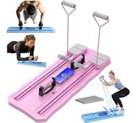 Exercise Wheel with Elbow Support,Roller Board Automatic Rebound with Resistance Bands (2)