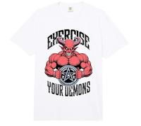 Exercise Your Demons Funny Gym Satanic Gothic Devil Workout Comfort Colors Adult Heavyweight T-Shirt