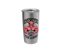 Exercise Your Demons Funny Gym Satanic Gothic Devil Workout Stainless Steel Insulated Tumbler