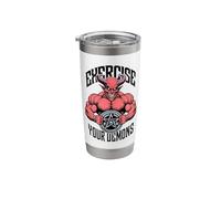 Exercise Your Demons Funny Gym Satanic Gothic Devil Workout Stainless Steel Insulated Tumbler