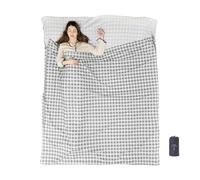 EXERMIL 100% Cotton Sleeping Bag Liner with Full Zippers, 87”x43” Large Adult Sleeping Sack for Travel & Camping, Multifunctional Travel Sheets (Unzipped:87”x87”) for Hotel, Lightweight, All Season