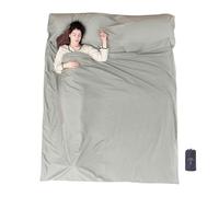 EXERMIL 100% Cotton Sleeping Bag Liner with Full Zippers, Double Travel Sheets (King Size) for Hotel, 87”x75” for 2 Person, Family Sleep Sack Sheet for Travel & Camping, Lightweight, All Seasons