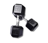 Exersci Hex Dumbbells Rubber Encased Dumbbell Pairs 27.5KG - Bicep Curls, Shoulder Press, Dumbbell flies, Home Gym, Fitness
