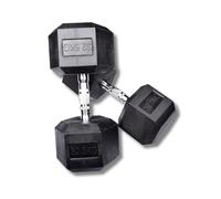 Exersci Hex Dumbbells Rubber Encased Dumbbell Pairs 32.5KG - Bicep Curls, Shoulder Press, Dumbbell flies, Home Gym, Fitness