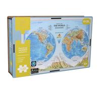 EXERZ 120pcs Wooden Puzzles A3 (41x29cm), Featuring “Earth Hemispheres”, Wooden Jigsaws World Map Interactive AR feature with free iOS App