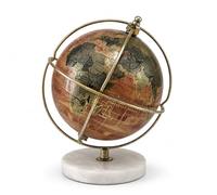EXERZ 13cm Antique Desk Globe, Vintage Brown World Map with Marble Base