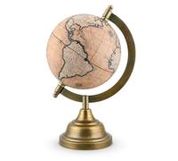 EXERZ 13cm Antique Mini Desk Globe, Light Pink World Map with Metal Base