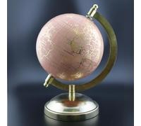 EXERZ 13cm Decorative Globe Golden Pink, Handcrafted Decorative Globe (13cm Golden Base)