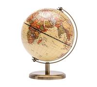 Exerz 14cm Antique World Globe English Map Vintage Bronze Metal Arc Base