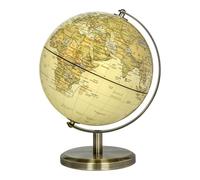 Exerz 14cm World Globe Mini Antique Globe - French Map - Educational/Geographic - 14cm Diametre Metal Arc and Base Bronzed Colour Vintage