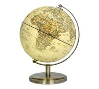 Exerz 14cm World Globe Mini Antique Globe - Italian Map - Educational/Geographic - 14cm Diametre Metal Arc and Base Bronzed Colour Vintage