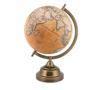 EXERZ 20cm Antique Globe, Vintage English World Map with Metal Base, Rotating Desk Decor, Educational Gift, Handcraft Decorative Globe
