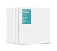 Exerz 20x20cm Pre Stretched Canvas 5 Pack 280gsm Cotton Painting