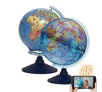 Exerz 21 cm Light Globe - English Map, Physical Map (Day), Consellation (Night), Augmented Reality App iOS - Illuminated Globe