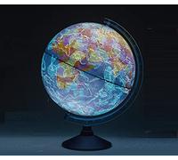 Exerz 21cm Illuminated Globe, Cable-Free LED Physical Map & Night Constellation Kids Desk Globe