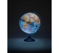 EXERZ 25cm Illuminated Globe with AR App - Physical World Map (Day) & Constellation Light (Night), Cordless LED Battery Powered, Educational Desktop Globe for Home, Office & Kids Learning