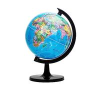 EXERZ 25cm World Globe Political Map - Educational Geographic School Globe - Self Assembled - 25cm Diameter