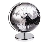 Exerz 25cm World Globe With a Metal Base - Educational Geographic Globe of Earth - Metallic Black (25cm diameter)