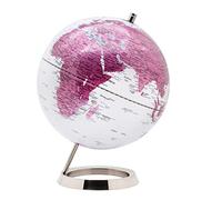 EXERZ 25cm World Globe with Stainless Steel Stand Metallic Colour Pink