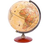 Exerz 30cm Antique Globe With A Wood Base - World Globe Rotating Vintage Colour Modern Map -Decorative 30cm Diametre Large