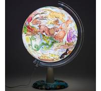 EXERZ 30cm Illuminated Zodiac Art Globe with LED Light, Swivel Rotating Celestial Map, USB-C Cable Included