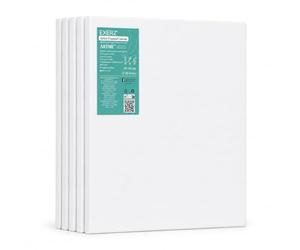 Exerz 30x40cm Pre Stretched Canvas 5 Pack 280gsm Cotton Painting A3 | 1.7cm Frame Triple Primed Acid Free Medium Grain Surface For Acrylic Oil Crafts Home Students Artist