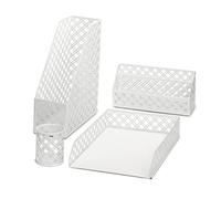 EXERZ 4-Piece Desk Organiser, Metal Mesh A4 Filing Set for Home Office