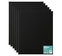 Exerz 40x50cm Black Canvas Panels (Pack of 6) - 280GSM 100% Cotton Canvas Boards, 3 mm Thick, Triple Primed, Acid Free, for Oil & Acrylic Painting