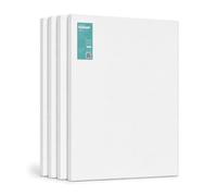 Exerz 70x80cm Pre Stretched Canvas 4 Pack 280gsm Cotton Painting | 1.7cm Frame Triple Primed Acid Free Medium Grain Surface For Acrylic Oil Crafts Home Students Artist