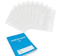 EXERZ A4 Book Covers 10 Pack - Matt Finish, Adjustable PP Covers for A4 Books and Notebooks - Easy Fit with Adhesive Strip - Durable - Single Use
