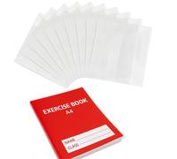 EXERZ A4 Book Covers 10 Pack - Matt Finish, Adjustable PVC Covers for A4 Books and Notebooks - Easy Fit with Adjusting Belts - Reusable & Durable