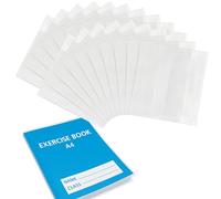 EXERZ A4 Book Covers 20 Pack - Matt Finish, Adjustable PP Covers for A4 Books and Notebooks - Easy Fit with Adhesive Strip - Durable - Single Use (x 20 Adjustable)