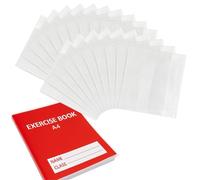 EXERZ A4 Book Covers 20pcs - Matt Finish, Adjustable PVC Covers for A4 Books and Notebooks - Easy Fit with Adjusting Belts - Reusable & Durable(20 Adjustable)
