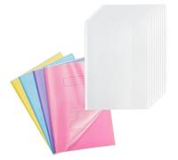 EXERZ A4 Exercise Book Cover Clear 10pcs, Water Resistant, Slip On Protective for Notebook, Book Sleeve, PP (A4 x 10)