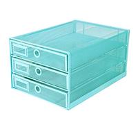 EXERZ A4 Paper Sorter 3 Tier Metal Mesh Drawers Office Desks Home Turquoise