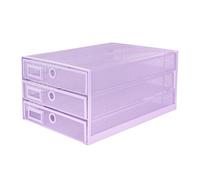 EXERZ A4 Paper Sorter 3 Tier Metal Mesh Drawers Office Home Light Purple