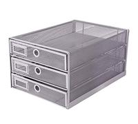 EXERZ A4 Paper Sorter 3 Tier Metal Mesh Drawers Office Home Silver